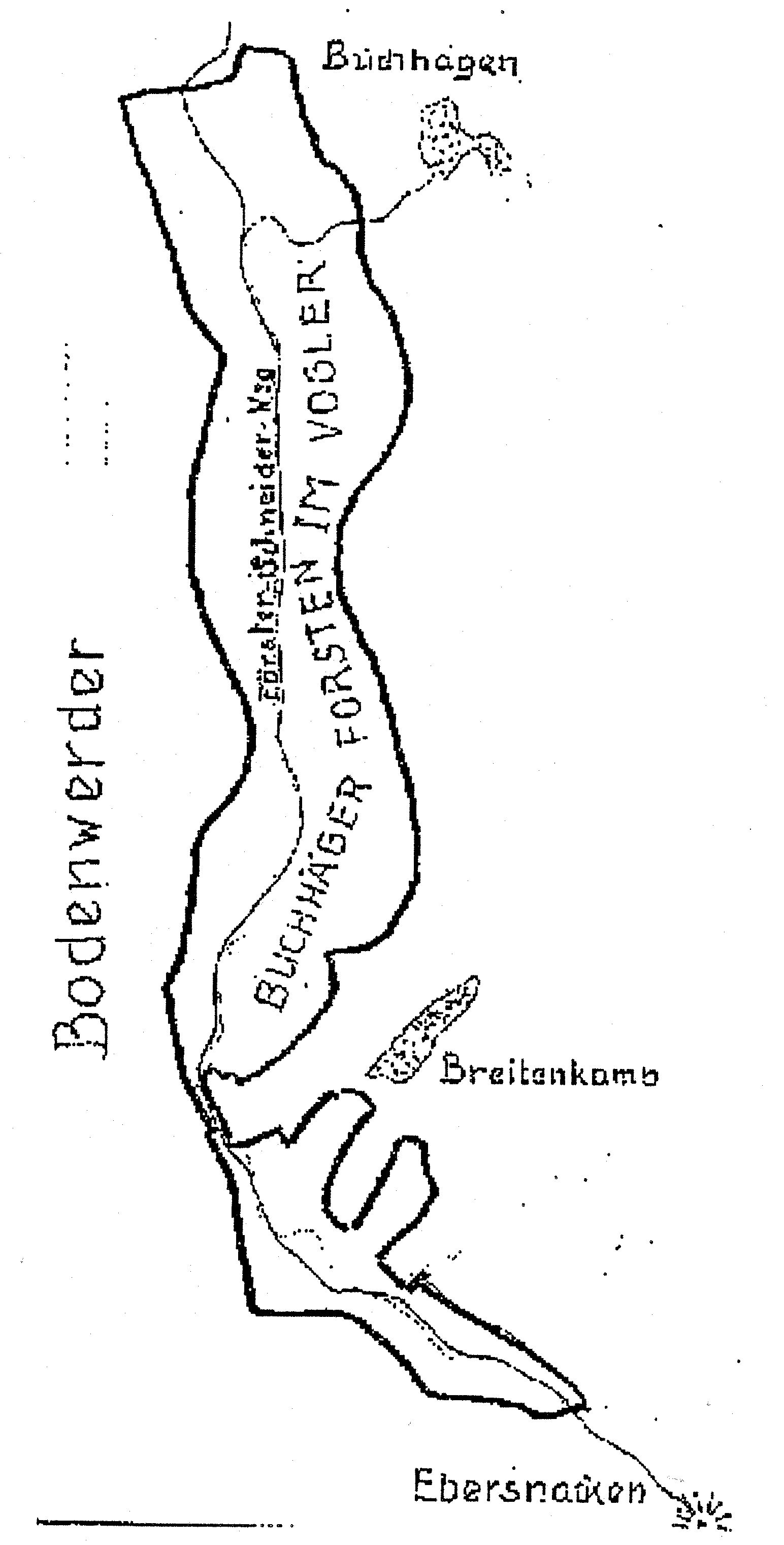 Karte der Buchhäger Forsten im Vogler